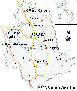 Mappa dell'Umbria